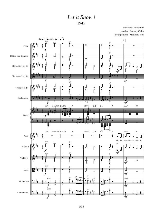 Conducteur Let It Snow — première page