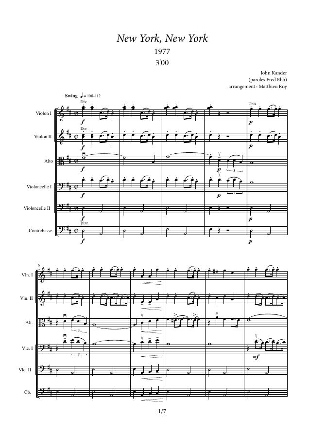 Conducteur New York, New York — première page